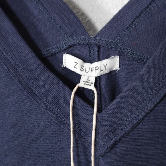 NEW Z Supply Women’s Tank Tunic Top 100% Cotton Sleeveless V-Neck Indigo Large - Picture 6 of 8